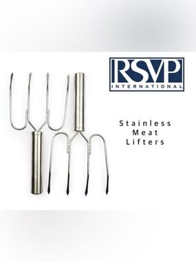 RSVP Endurance Stainless Steel Meat Lifters Set of 2 11 Inch Lifters